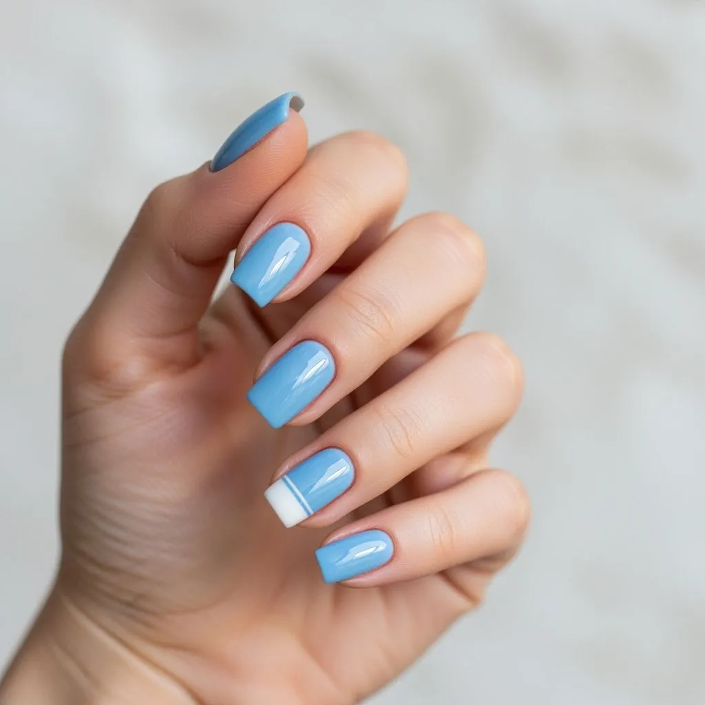 baby blue with white minimal